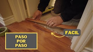 Como instalar una transición entre piso de laminado o vinyl y ceramica [upl. by Idalla831]