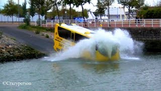 SPLASHTOURS BUS MAKES SPLASH Amphibus Splashbus in river Rotterdam Netherlands [upl. by Ballinger]