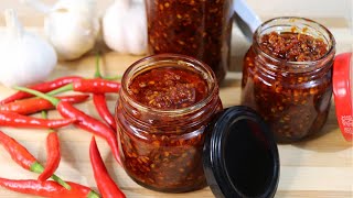 Chili Garlic Sauce  Easy Chili Garlic OIL Recipe [upl. by Nylanej]