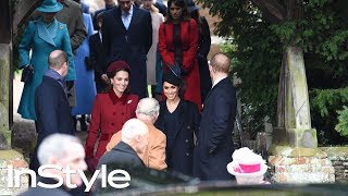 Kate Middleton and Meghan Markle at Christmas Day Church service  British Royals  InStyle [upl. by Masuh15]