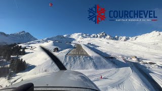 4K  Cockpit view  Landing at Courchevel Airport LFLJ 🇫🇷 Cessna 172 Alpine Airlines 3 vallées [upl. by Aryt]