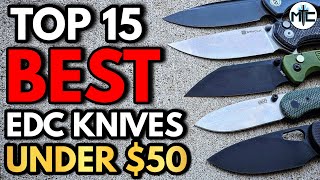 The TOP 15 BEST EDC Knives Under 50  2024 [upl. by Biddy]