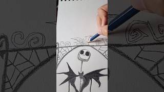 the amazing jack💀✍🏻timburton artist halloweenart drawingvideo shortvideo fastdrawing draw [upl. by Lambard]