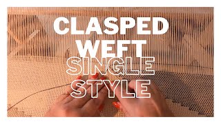 How to Weave Clasped Weft Style b  resulting in a single weft on a rigid heddle loom [upl. by Gage821]