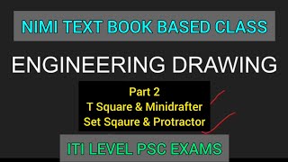 ITI LEVEL NIMI BASED CLASS Engineering Drawing  T SQUARE MINI DRAFTER SET SQUARE PROTRACTOR [upl. by Ssenav874]