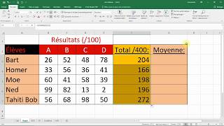 Calculer une SOMME et une MOYENNE  formules Cours EXCEL [upl. by Arelc]