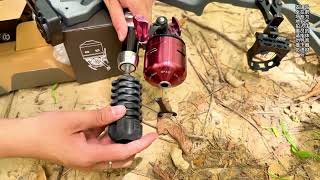 Compound bow archery fishing installation fishing reel  base  shock absorber？ [upl. by Simpkins]