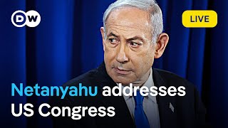 Live Israeli Prime Minister Netanyahu addresses US Congress  DW News [upl. by Crescin519]