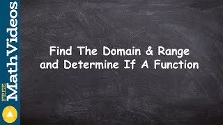 Determine the domain range and if a relation is a function [upl. by Latimore]