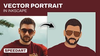 Vector Portrait in Inkscape  SpeedartTimelapse [upl. by Yulma]