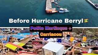 HURRICANE BERRYL BEFORE AND AFTER GRENADA CARRIACOU amp PETITE MARTINIQUE [upl. by Ayotyal577]