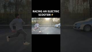 RACING AN ELECTRIC SCOOTER⚡️ racing sports shorts [upl. by Kabab]