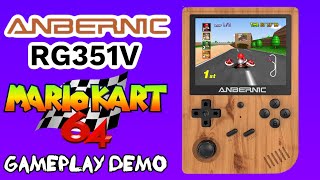 Mario Kart 64 Gameplay Demo  Anbernic RG351V Handheld Portable Video Game Console [upl. by Ailecra298]