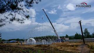 Assembly of Geodesic Dome Tents for VIP Party Events by Polidomes [upl. by Dlorad497]