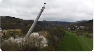 Quadcopter Catches Building Demolition in Slow Motion [upl. by Alby]