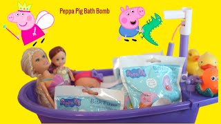 Peppa Pig Bath Bomb Fizzers Balls and Sparkle Girlz bath time [upl. by Ynoffit361]