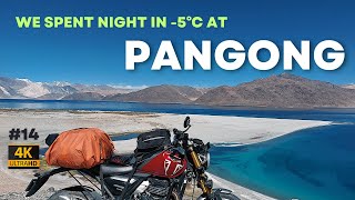 Pangong Lake started getting Freezed  Ladakh 2023  Triumph Speed 400  triumphspeed400 [upl. by Marquez]