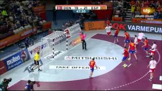 EspañaDinamarca  Mundial Balonmano 2015  Cuartos Final [upl. by Alleuqram560]