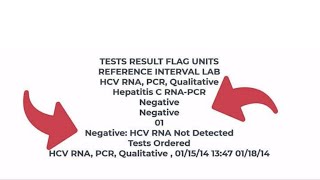 Hepatitis C RNA PCR  NEGATIVE [upl. by Fanchie]