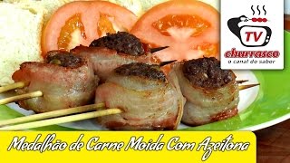 Receita de Medalhão de Carne Moída Com Azeitona  Tv Churrasco [upl. by Aztirak112]