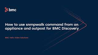 BMC Discovery How to use the snmpwalk command from an appliance or an outpost [upl. by Leaw]