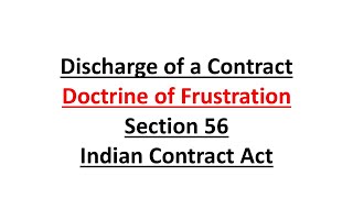 Frustration of ContractImpossibility Section 56VoidIndian Contract Act [upl. by Ardnayek626]