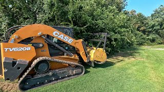 First Job Mulching with the Case 620 skidsteer [upl. by Leahcimnaj131]