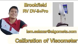 Brookfield RV DVIIPro  Viscometer  Calibration  Verification  Tagalog Tutorial [upl. by Mata]