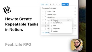 How to Create Repeatable Tasks in Notion [upl. by Alemak529]