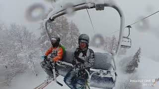 Zoncolan  nevicata sulla seggiovia Valvan [upl. by Ahsuas]