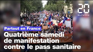 Pass sanitaire  Les opposants à son extension ont manifesté pour le quatrième weekend consécutif [upl. by Isidor]