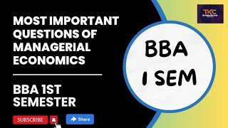 Managerial Economics  BBA 1st SEM  Important Questions  ccs ccsu [upl. by Dodi173]