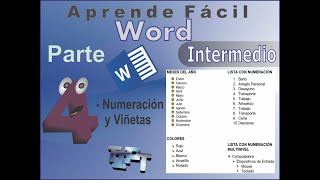 Curso Word Intermedio Parte 4 Numeración y Viñetas [upl. by Immaj]