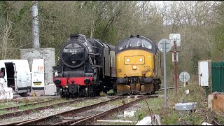 Colas Rail 37421 passes Black 5 at Llandeilo 08042021 [upl. by Zedecrem386]