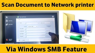 How To Setup Scan To Shared Network Folder on Canon image runner advance E3520 Scanner via SMB Serve [upl. by Notac]