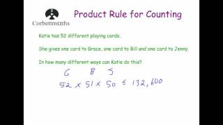 Product Rule for Counting  Corbettmaths [upl. by Peonir203]