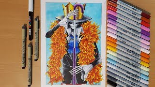 Drawing Brook Soul King  One Piece  Copic markers [upl. by Anelaj256]