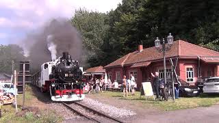 Jonsdorf Haltestelle  Zittauer Schmalspurbahn  Lok Nr 99 731 weiss  382024 [upl. by Dnalra]