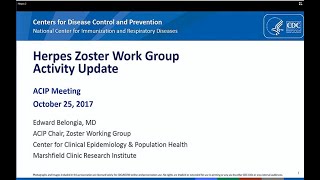 October 2017 ACIP Meeting  Herpes Zoster Vaccine [upl. by Steinway365]