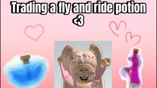 TRADING FLYRIDE POTION IN ADOPT ME 🥳🤪😄 I’m starting to post again [upl. by Dorion485]