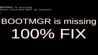 BOOTMGR is missing 100 Fix [upl. by Lian]