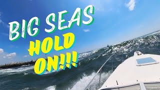 Boating out of Manasquan Inlet with Rough Seas [upl. by Ahtelat]