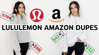 Lululemon VS Amazon  BEST Lululemon Dupes From AMAZON Scuba Sweatshirt Align Leggings Joggers [upl. by Kirtley520]