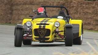 LOUD Caterham Seven 620R Driven Fast at Goodwood FOS 2017 [upl. by Aliuqat118]