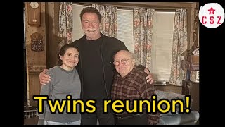 Arnold Schwarzenegger and Danny DeVito share sweet embrace nearly 40 YEARS after iconic comedy [upl. by Farron783]