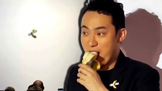 Crypto Entrepreneur Eats Banana After Buying It for 62M [upl. by Nonnahsal]