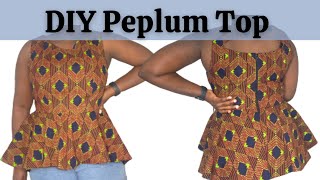 How to sew a peplum top with a cutout detail  Peplum top tutorial [upl. by Ruckman1]