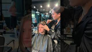 Watch me cut curtain bangs haircutting slidecutting hairstyle hairstylist cosmetology [upl. by Sulokcin]