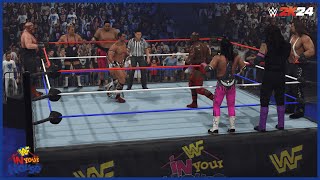 WWE 2K24  WWF In Your House  Camp Cornette vs Team Bret Hart [upl. by Ekusuy]