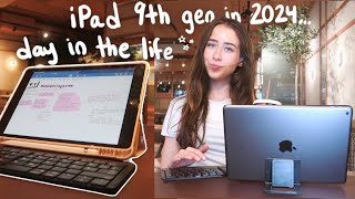 iPad 9th Generation in 2024 Review  iPad day in the life as a student [upl. by Idalina]